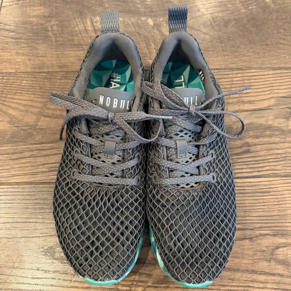 NOBULL Diamond Mesh Grey Womens Running Shoes Size 8 - Picture 3 of 7